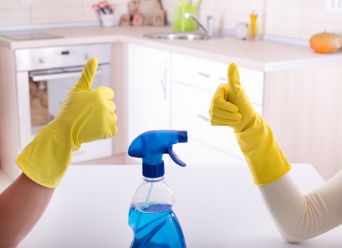 Person using a screen reader on a carpet cleaning website