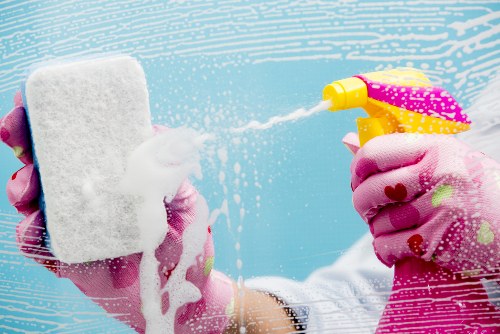 Professional sofa stain treatment during upholstery cleaning